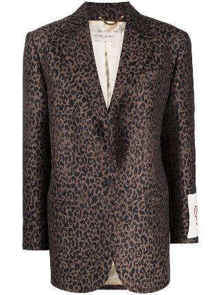 Leopard hot sale blazer jacket