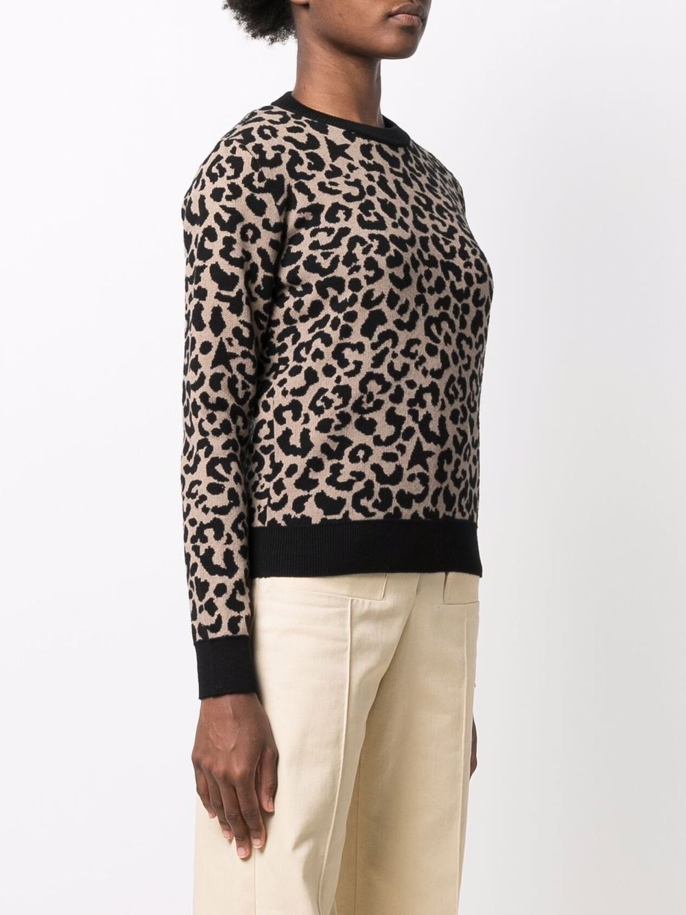 фото Golden goose шерстяной свитер с леопардовым принтом