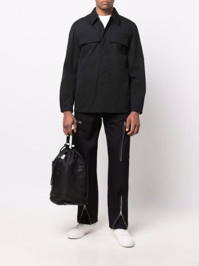 Jil Sander concealed-front shirt jacket black | MODES