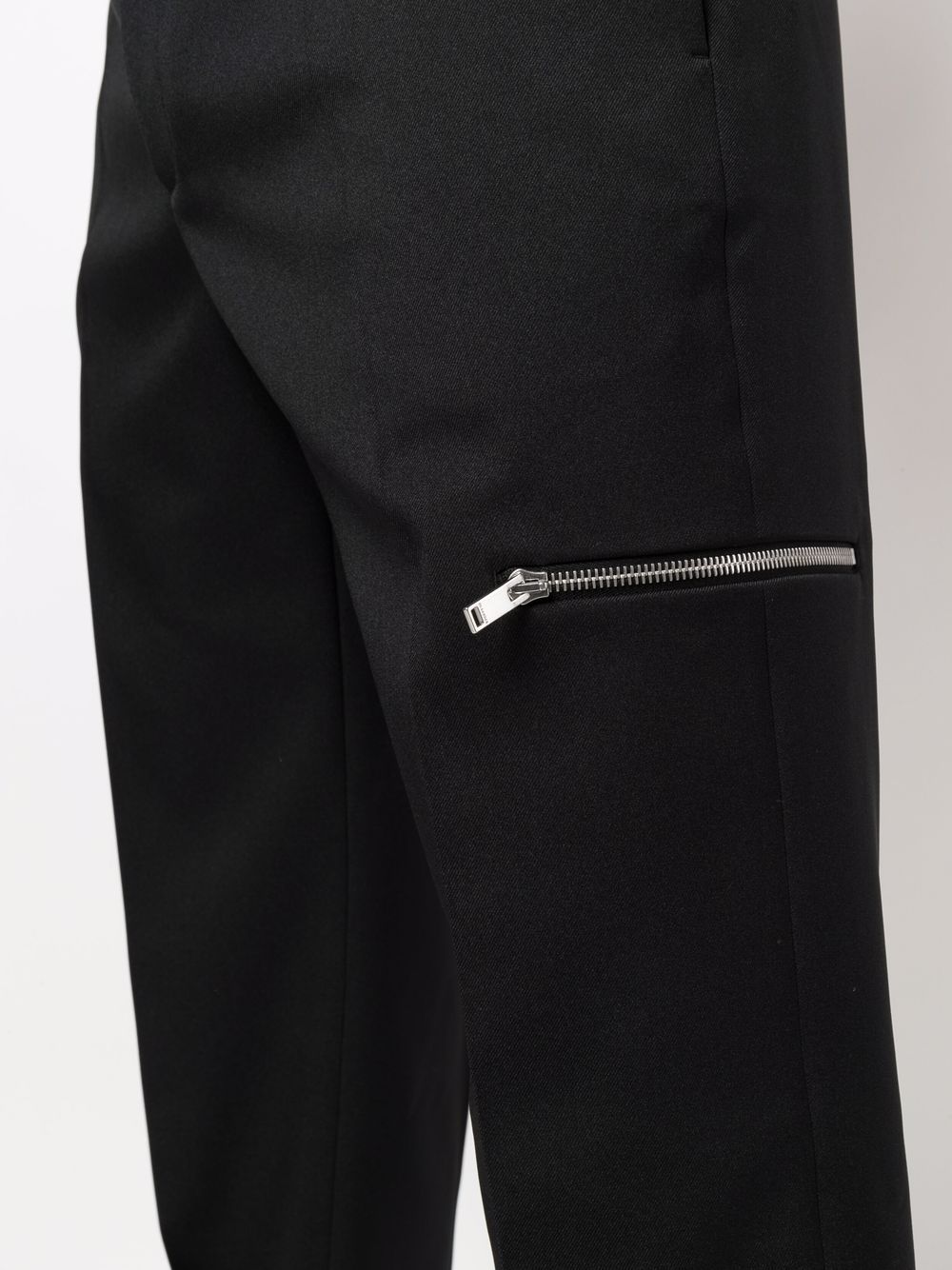 zip-detail tapered trousers