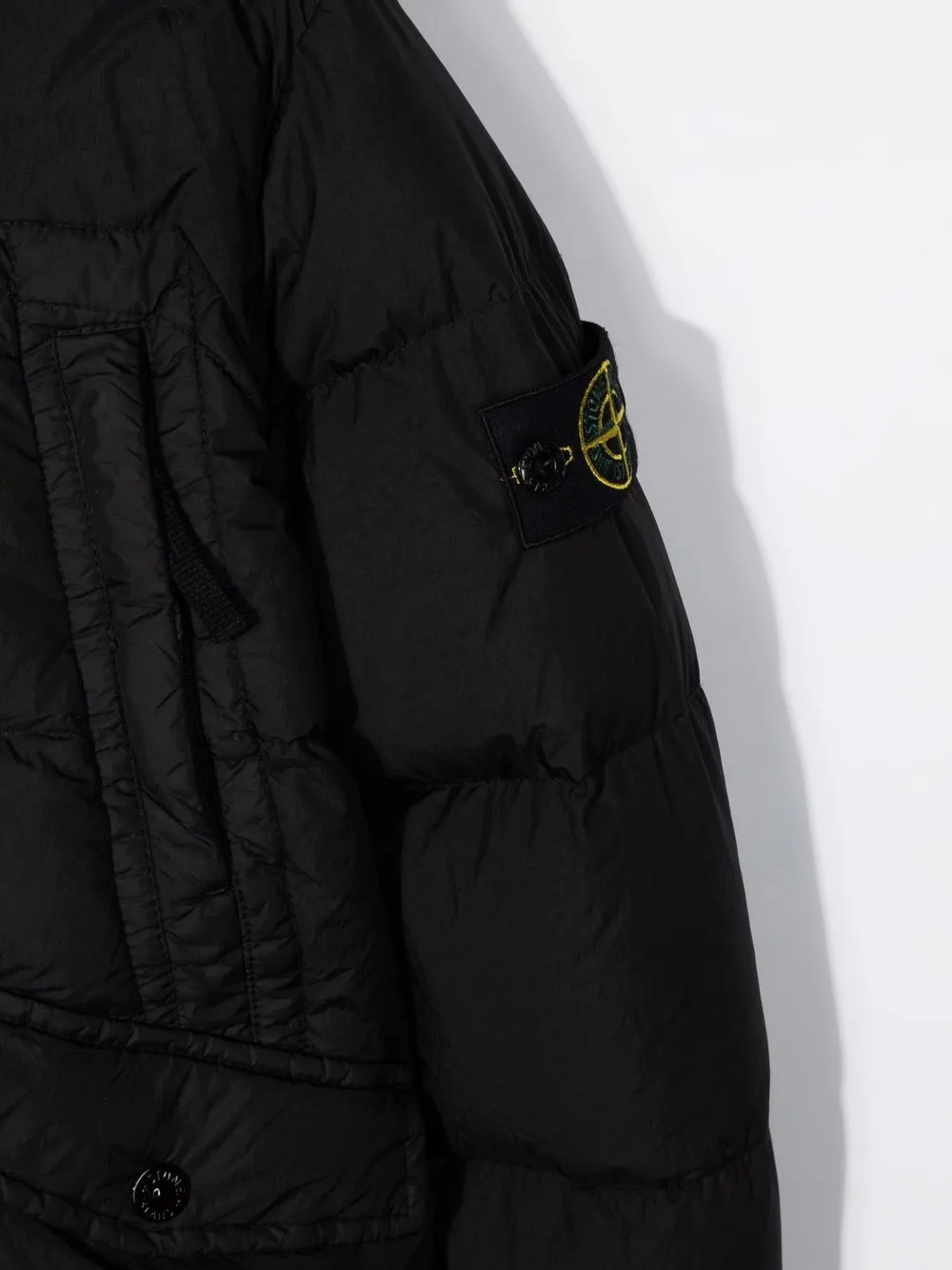 фото Stone island junior пуховик с нашивкой-логотипом