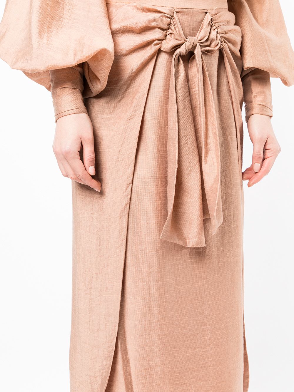 фото Keepsake the label knot-detail midi skirt