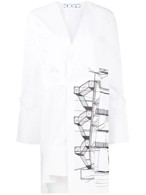 Off-White Minikleid mit grafischem Print