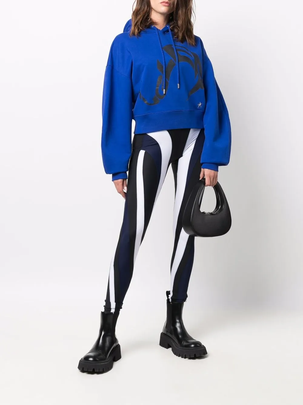 фото Mugler укороченное худи оверсайз с логотипом
