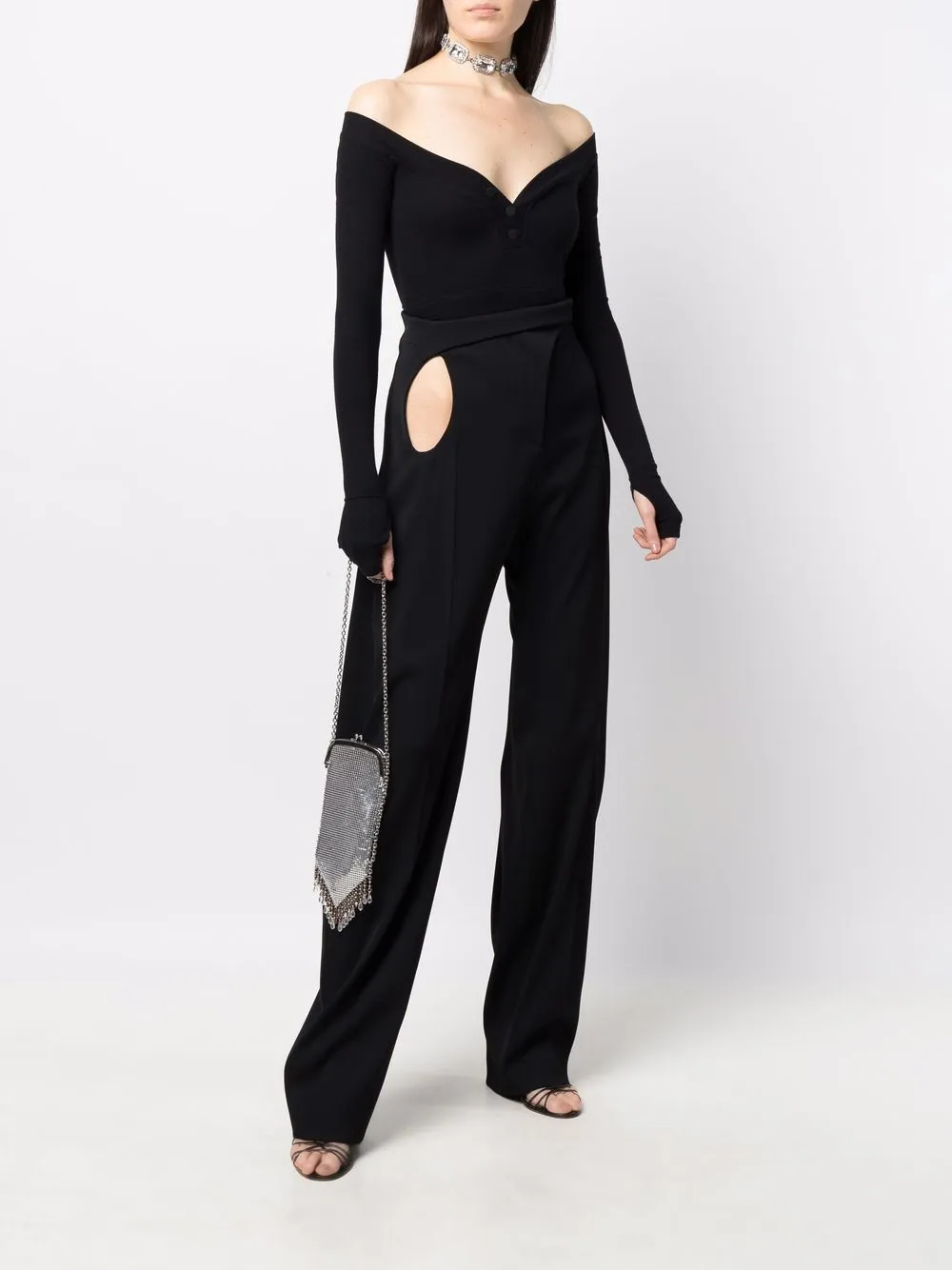 фото Mugler широкие брюки с завышенной талией