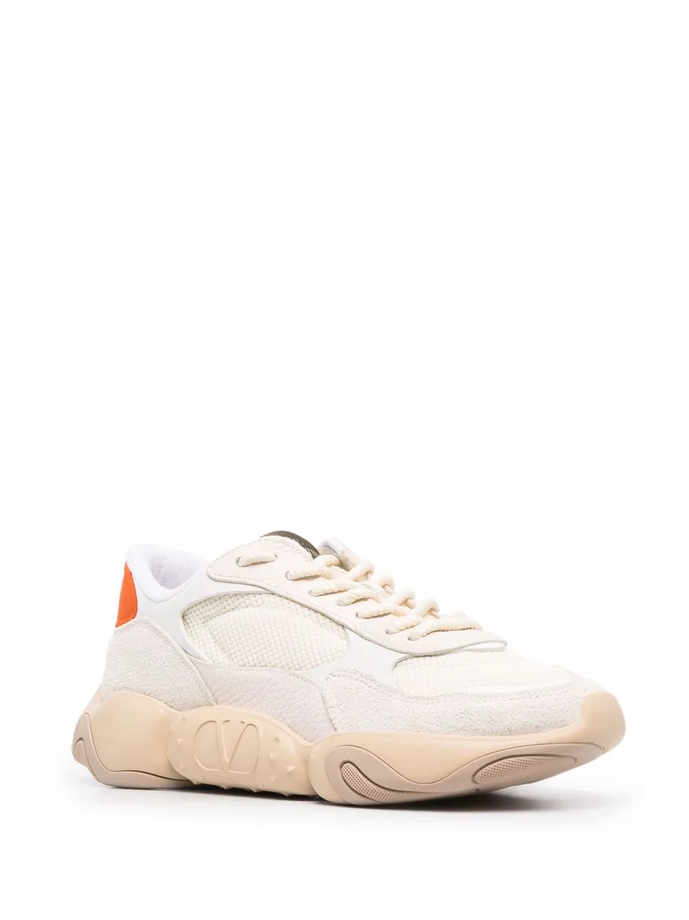 Valentino Garavani Bubbleback VLogo sneakers met mesh - Beige