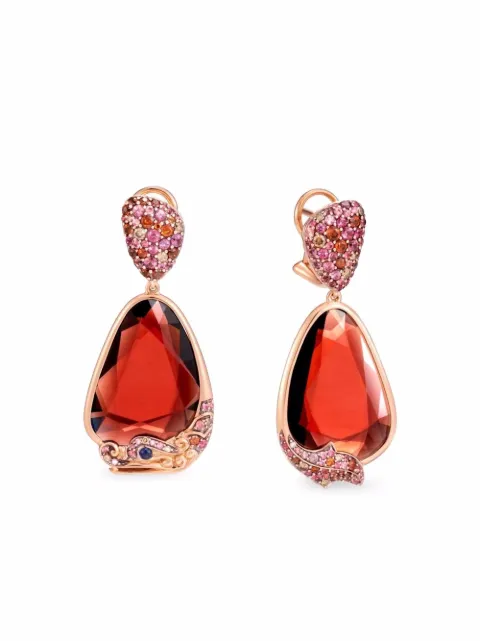 John Hardy 18kt rose gold Naga Kembar diamond earrings