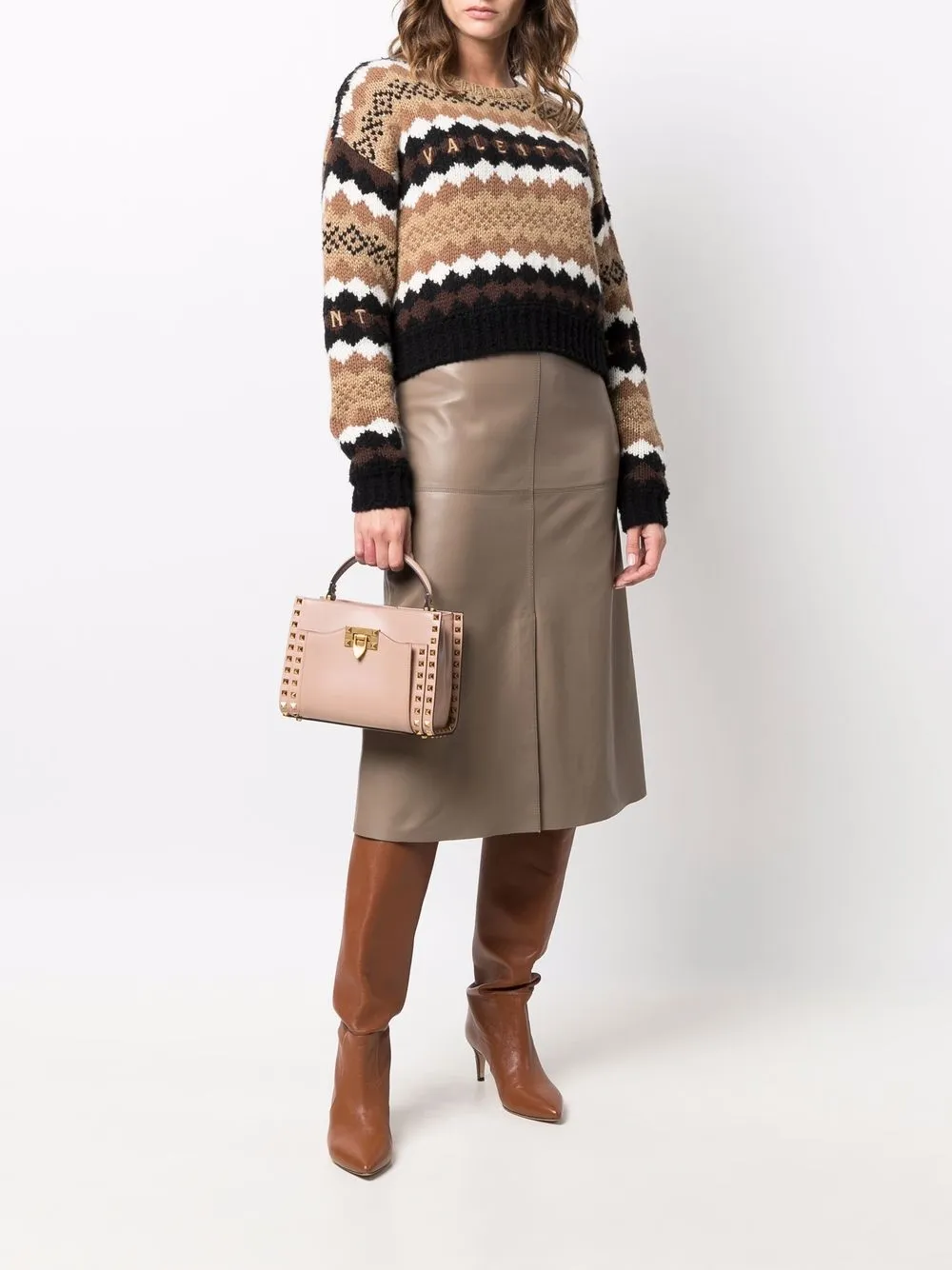 фото Valentino garavani сумка-тоут размера мини с декором rockstud