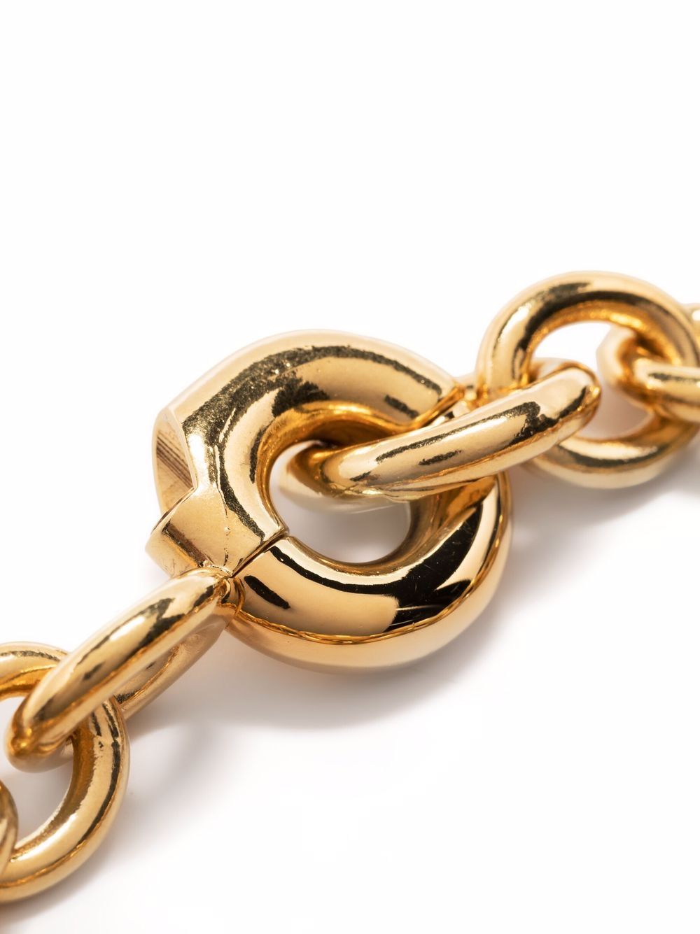 Shop Saint Laurent Chain Link Brass Bracelet In Gold