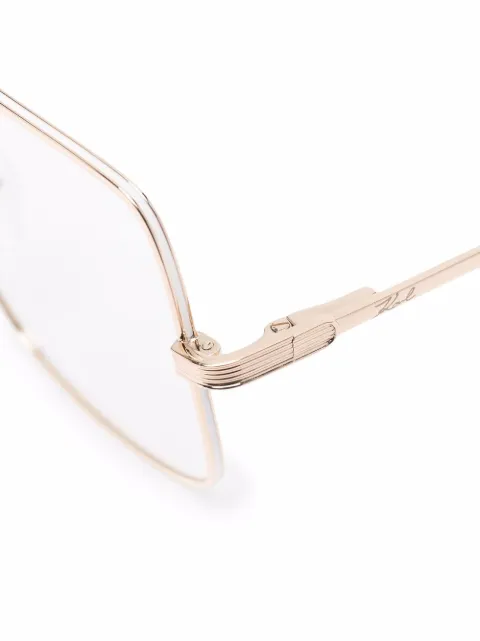 square gold frame glasses
