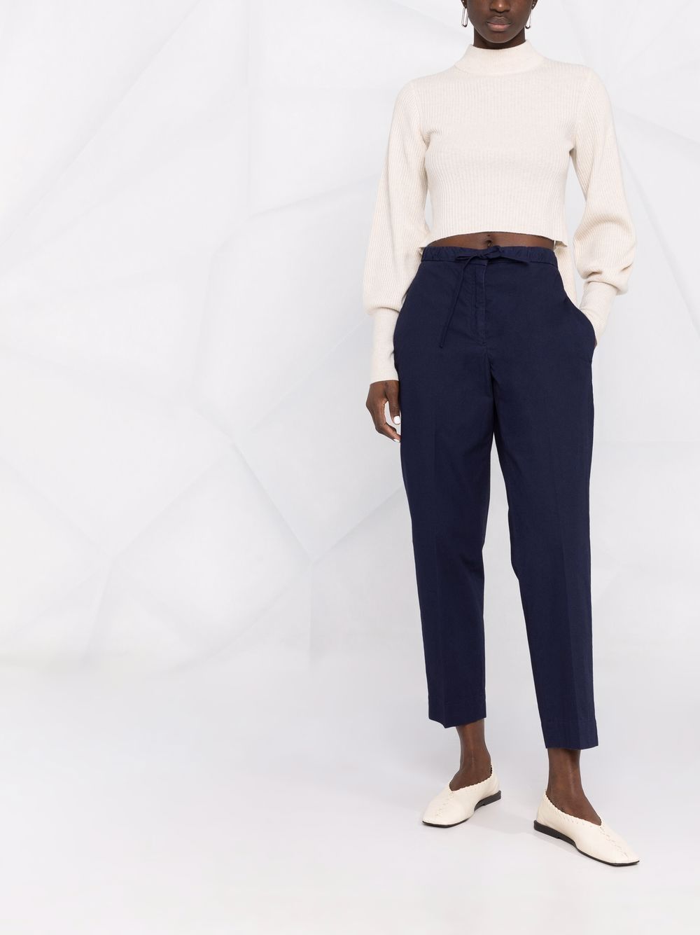 Jil Sander Broek met trekkoord - Blauw