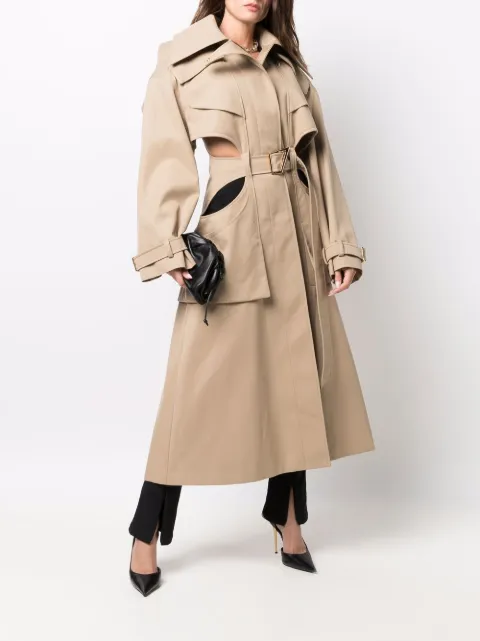 Mugler cut-out Oversized Trench Coat 