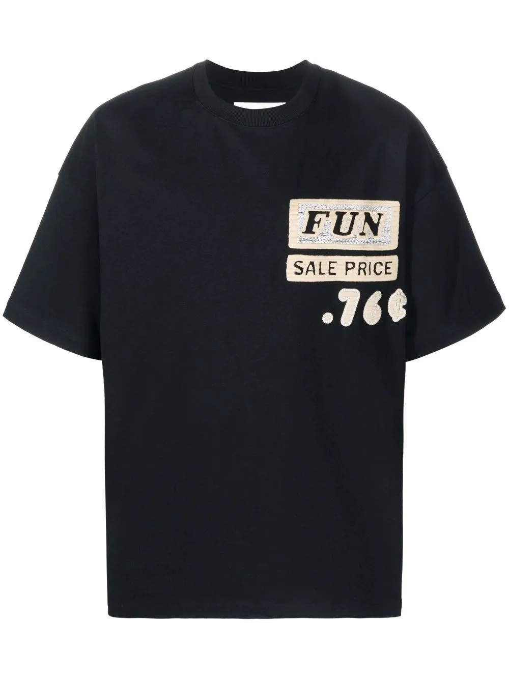 

Jil Sander playera con texto gráfico bordado - Negro