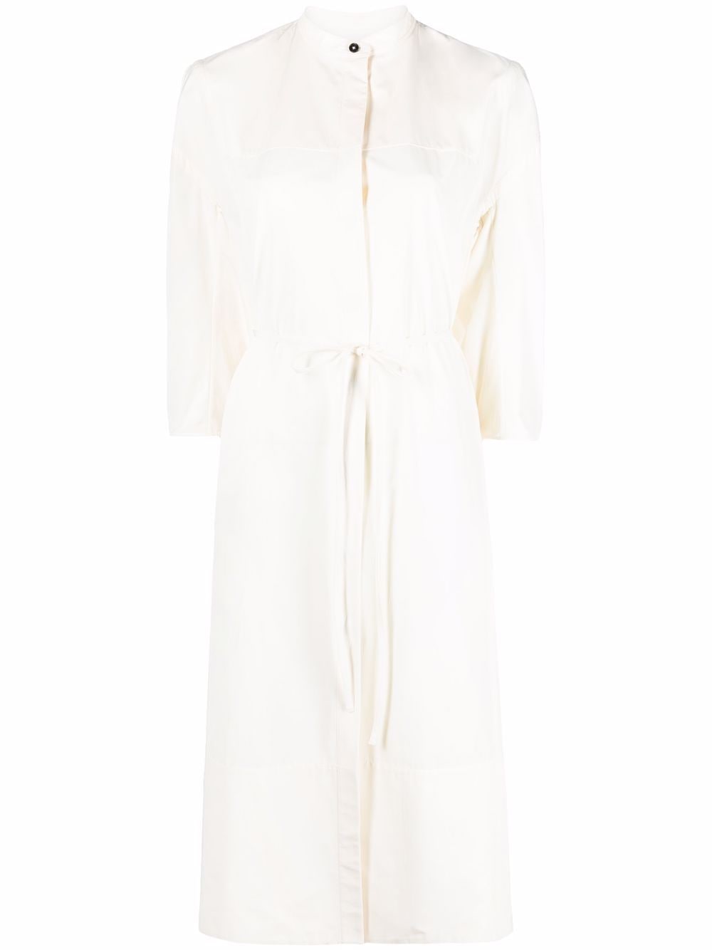 

Jil Sander vestido de seda con cuello mao - Blanco