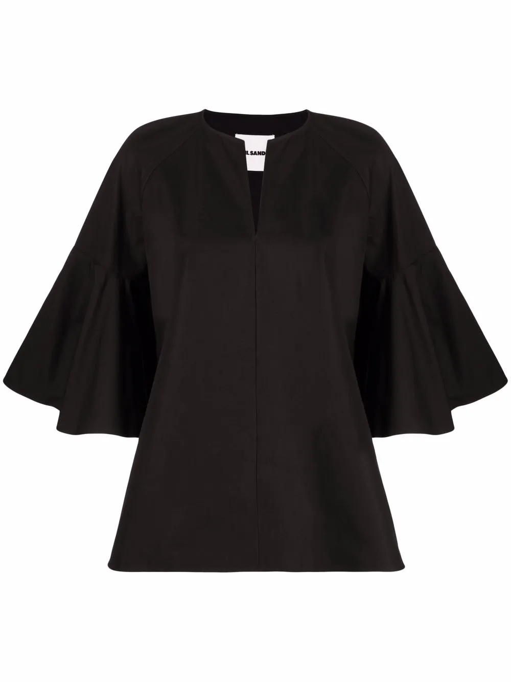 

Jil Sander blusa con abertura en el cuello - Negro