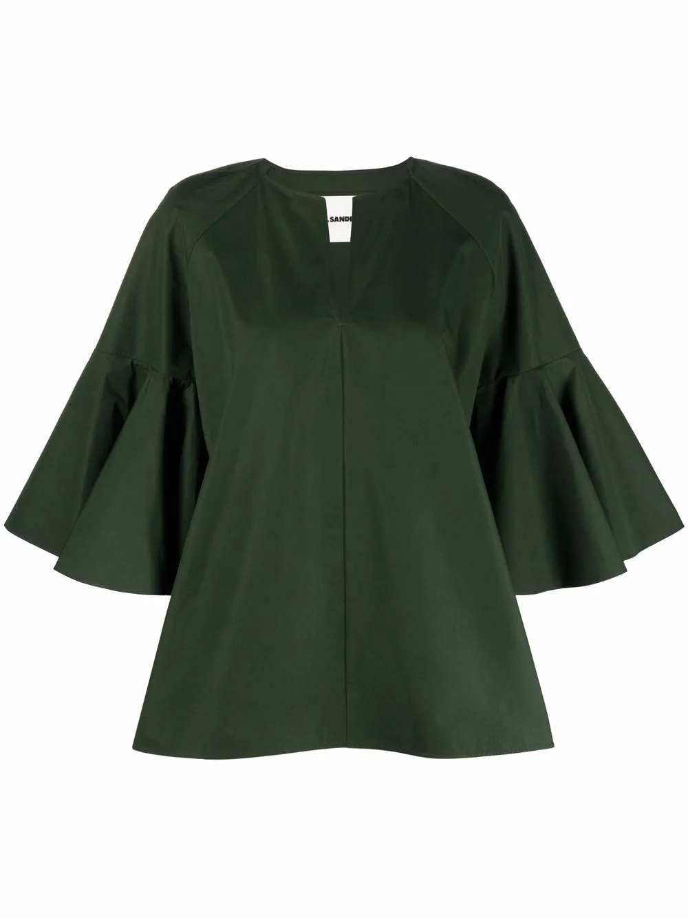 

Jil Sander blusa con cuello en V - Verde