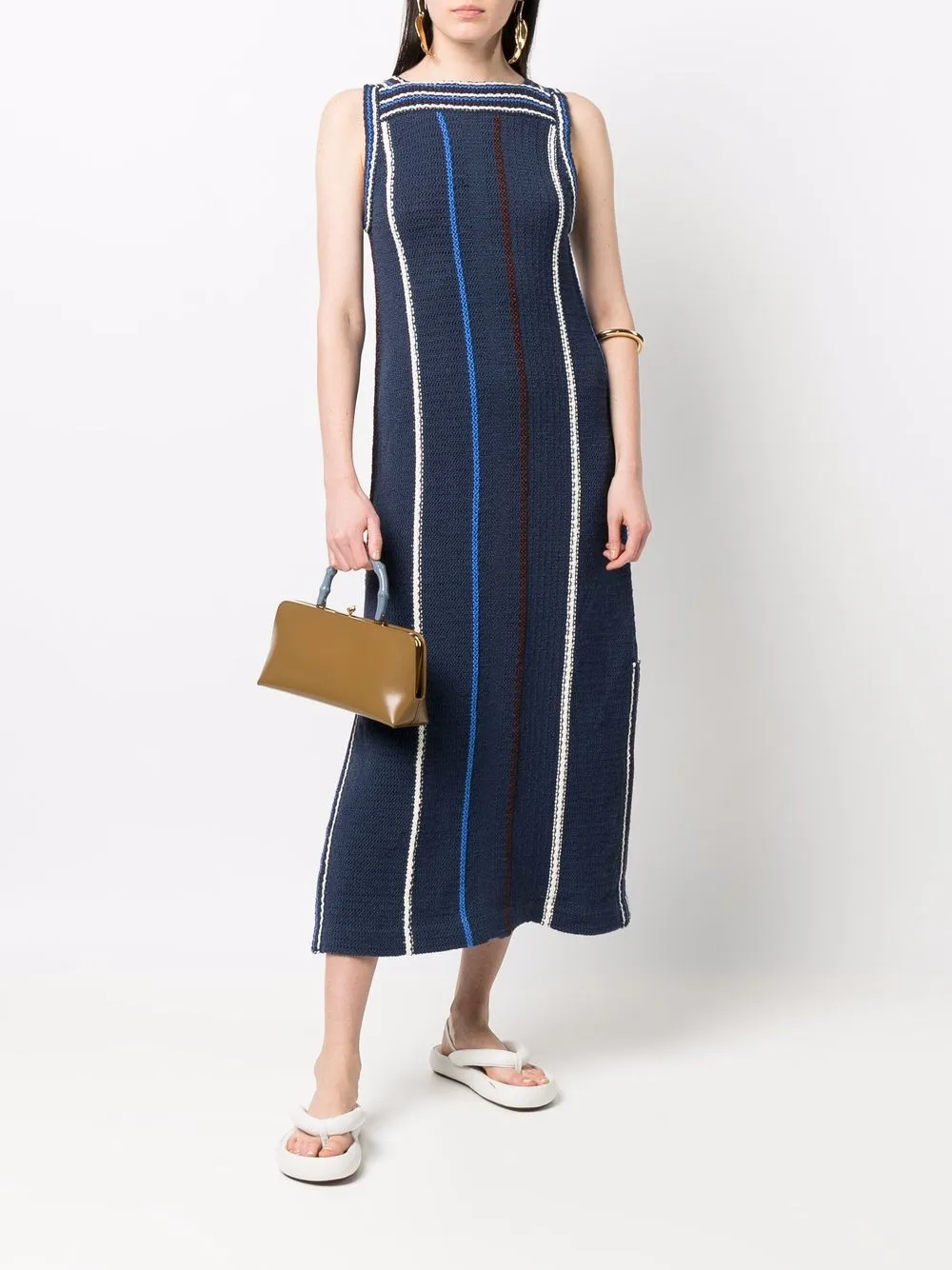 фото Jil sander платье миди в полоску