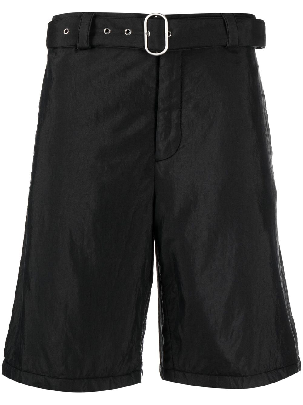 Shop Jil Sander Belted Bermuda Shorts In Black