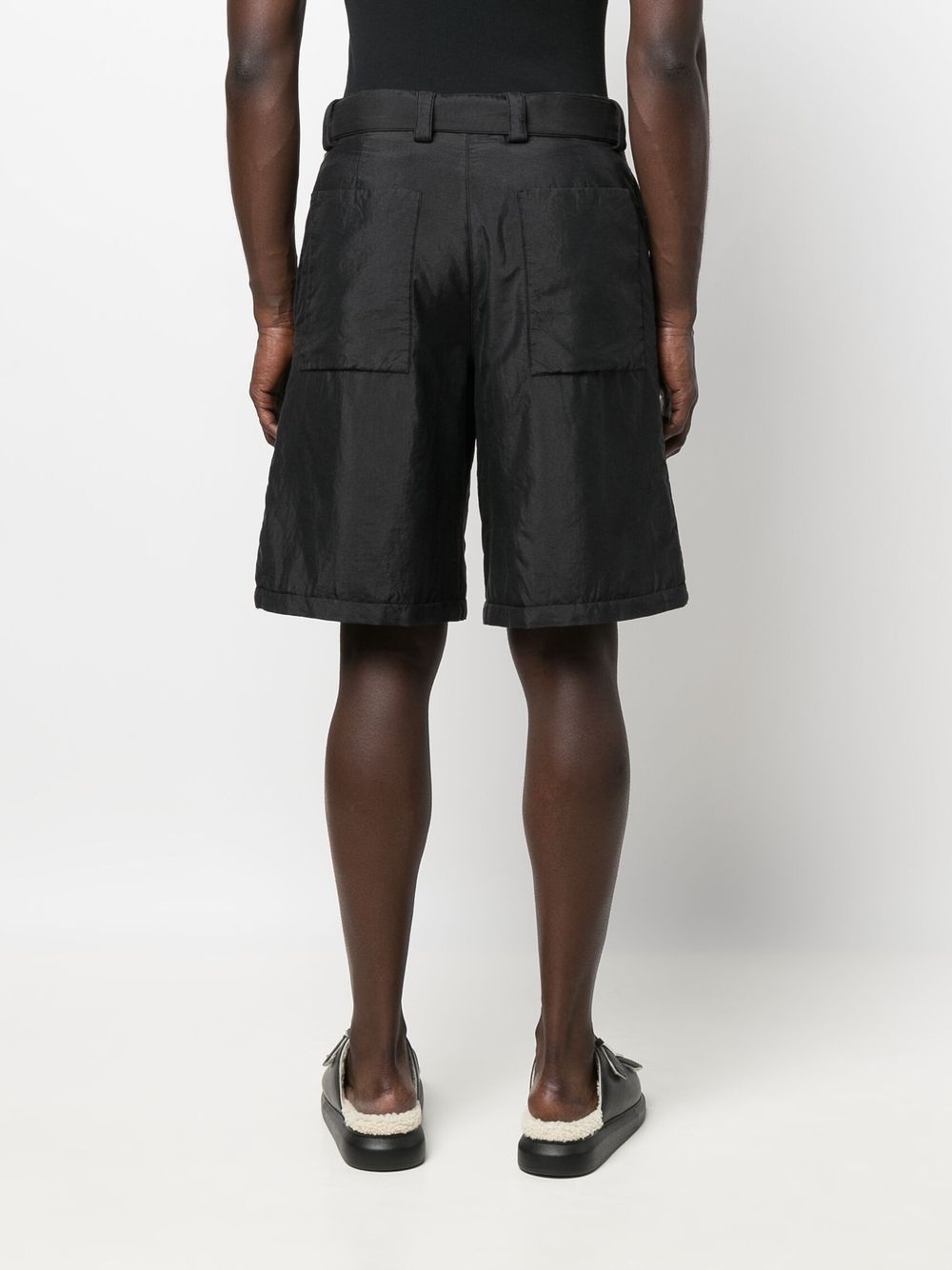 Shop Jil Sander Belted Bermuda Shorts In Black