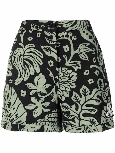 Jil Sander shorts de seda estampados
