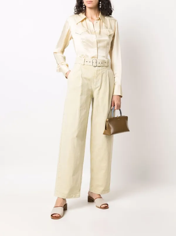 【送料&関税込】Jil Sander Pleat-detailed Straight-leg Trous Jil Sander pleat-detail straight-leg Trousers | Yellow