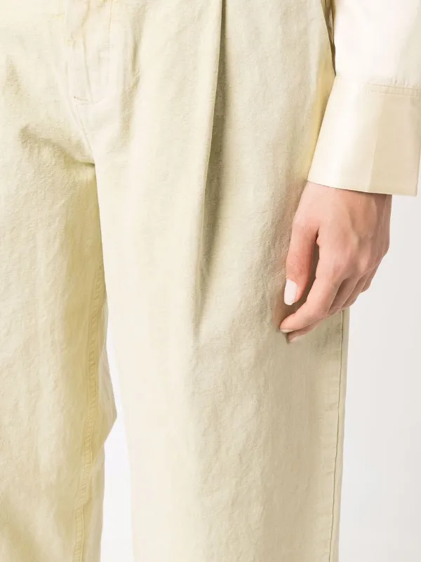 【送料&関税込】Jil Sander Pleat-detailed Straight-leg Trous Jil Sander pleat-detail straight-leg Trousers | Yellow