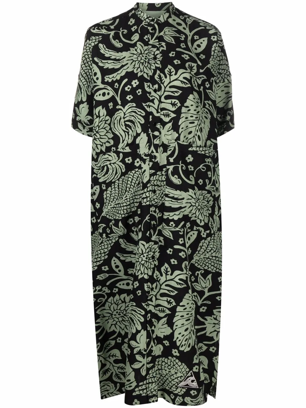 

Jil Sander vestido camisero con hojas estampadas - Verde