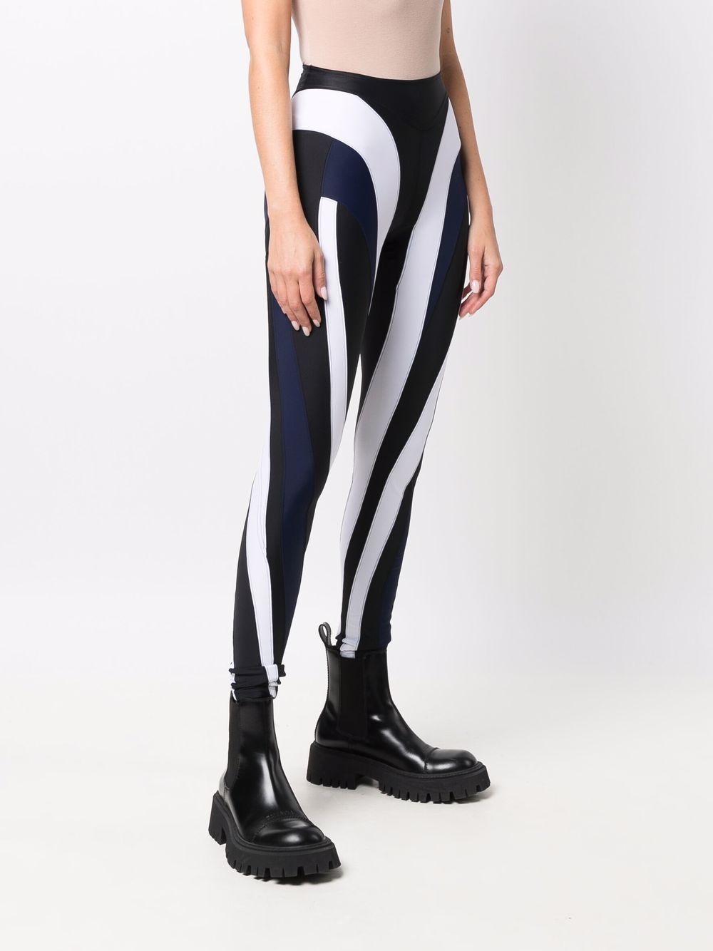 Mugler Bicolor Spiral Leggings - Farfetch