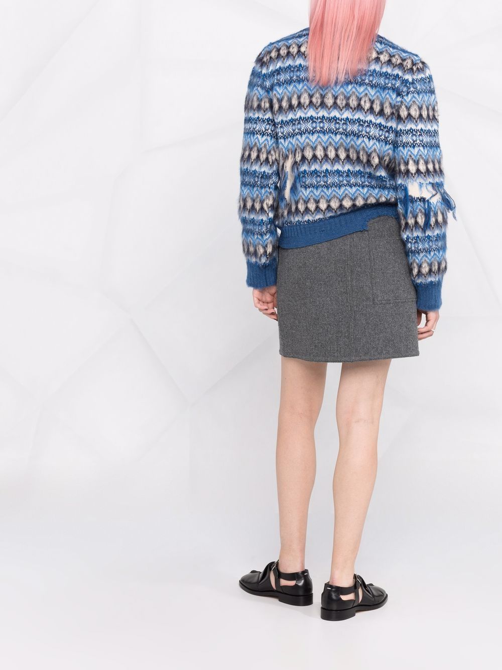 Maison Margiela jacquard distressed knitted jumper Women