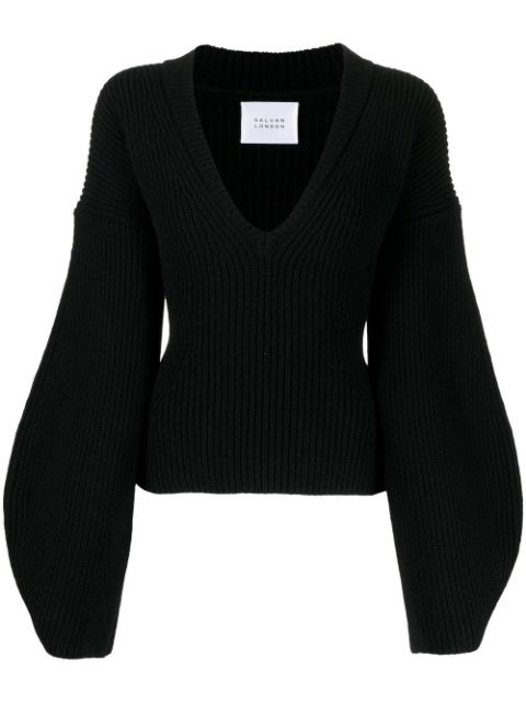 Galvan London V-neck knitted jumper 