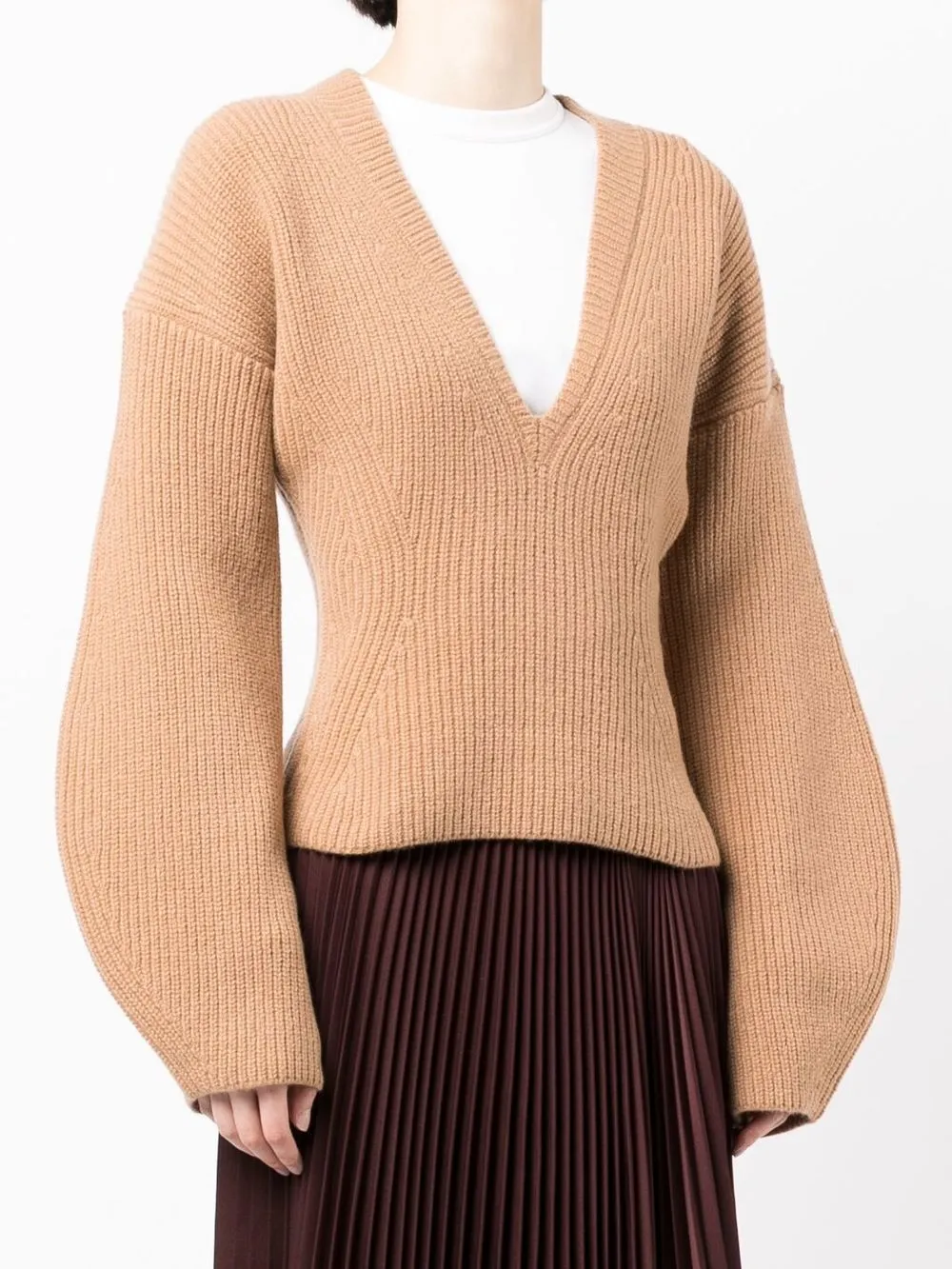 galvan v领罗纹针织毛衣 图 3