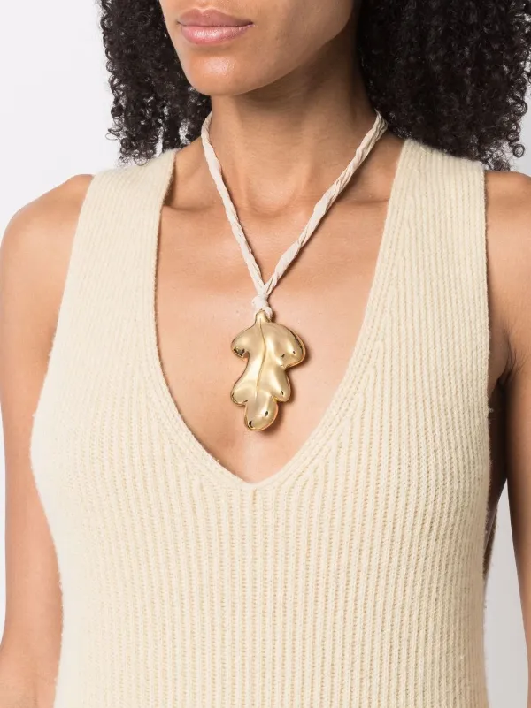 Jil Sander Foliage Pendant Necklace 