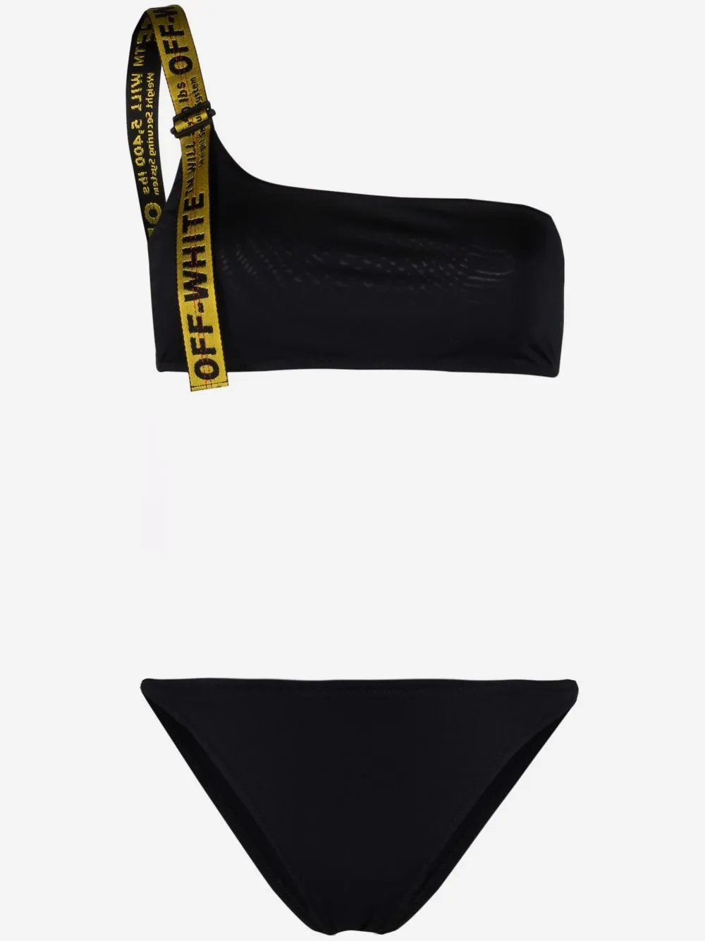Off-White 인더스트리얼 스트랩 비대칭 비키니 세트 | 블랙 | Image 1