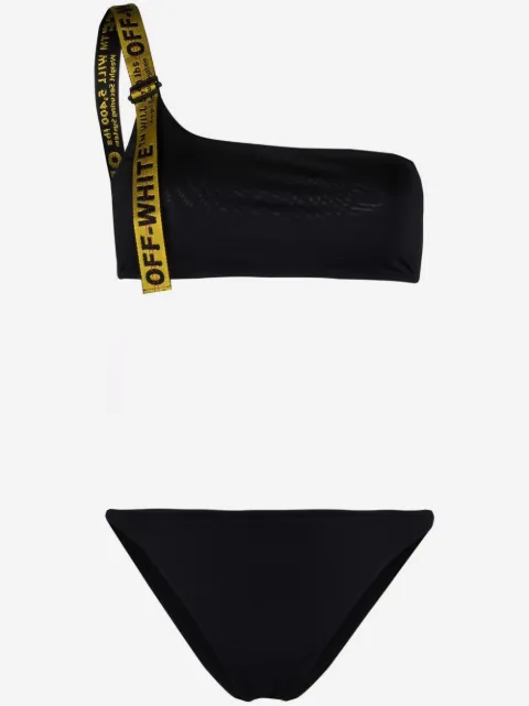 Off-White bikini asimétrico con tira Industrial 
