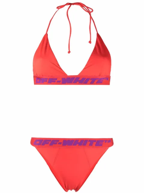 Off-White bikini con franja del logo