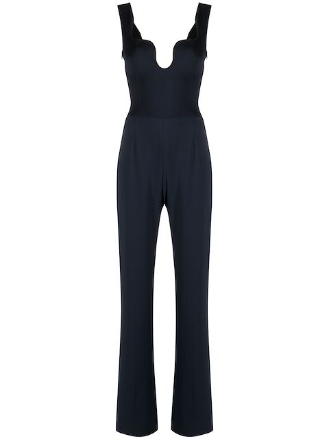 Galvan Wide-leg corset jumpsuit 