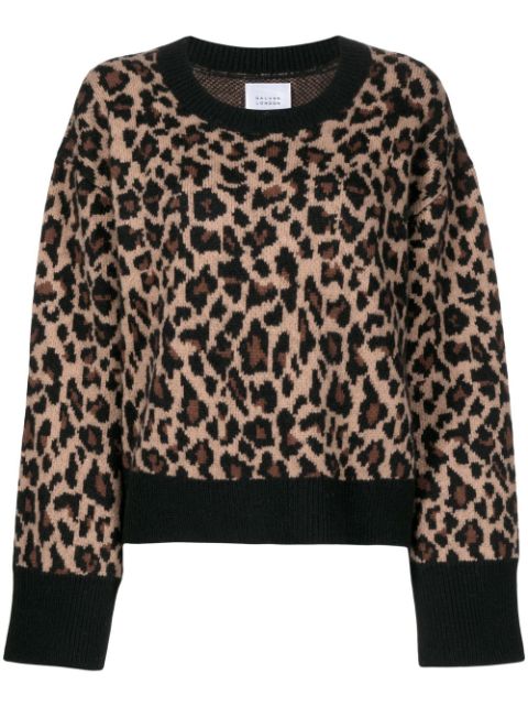 Galvan London Theia leopard-pattern jumper