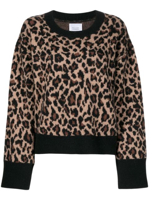 Galvan Strickpullover mit Leoparden-Print