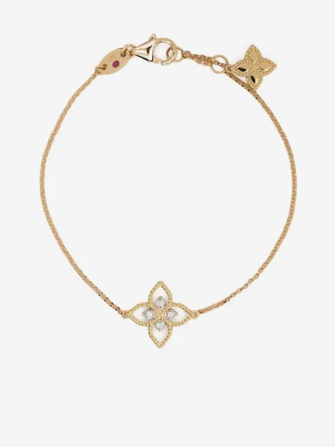 Roberto Coin pulsera Princess Flower en oro amarillo de 18kt con diamante