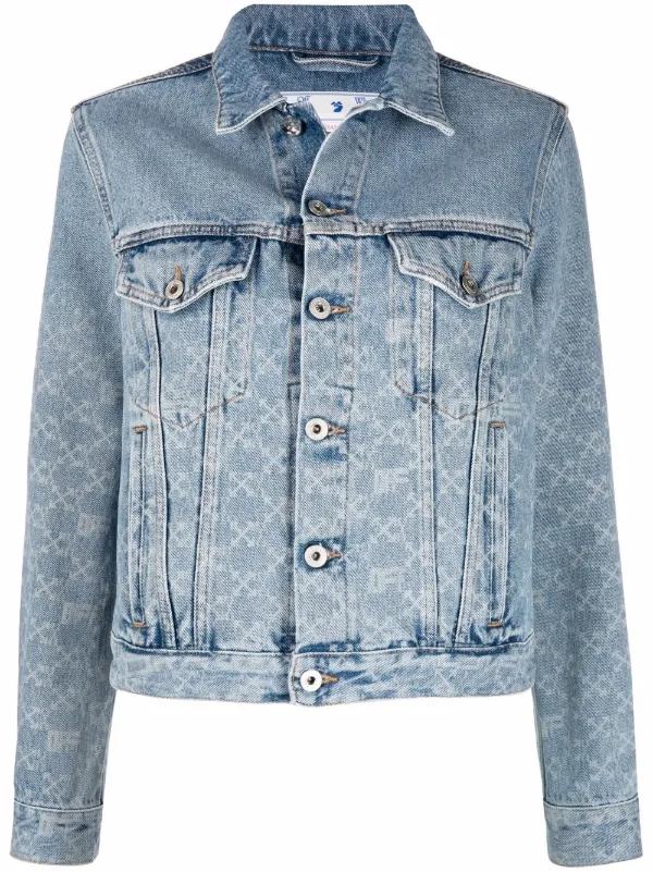 Off-White logo-print Denim Jacket - Farfetch