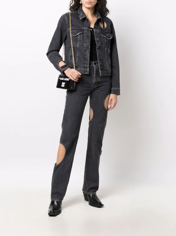 off-white デニムジャケット Off-White ジップディテール デニムジャケット | ブルー
