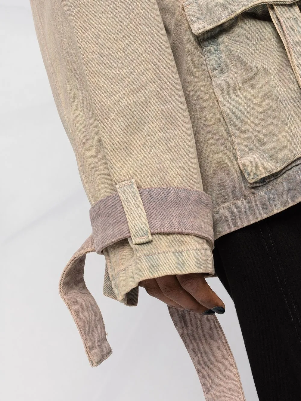  Off-white Dyed Denim Field Jacket - Brown 