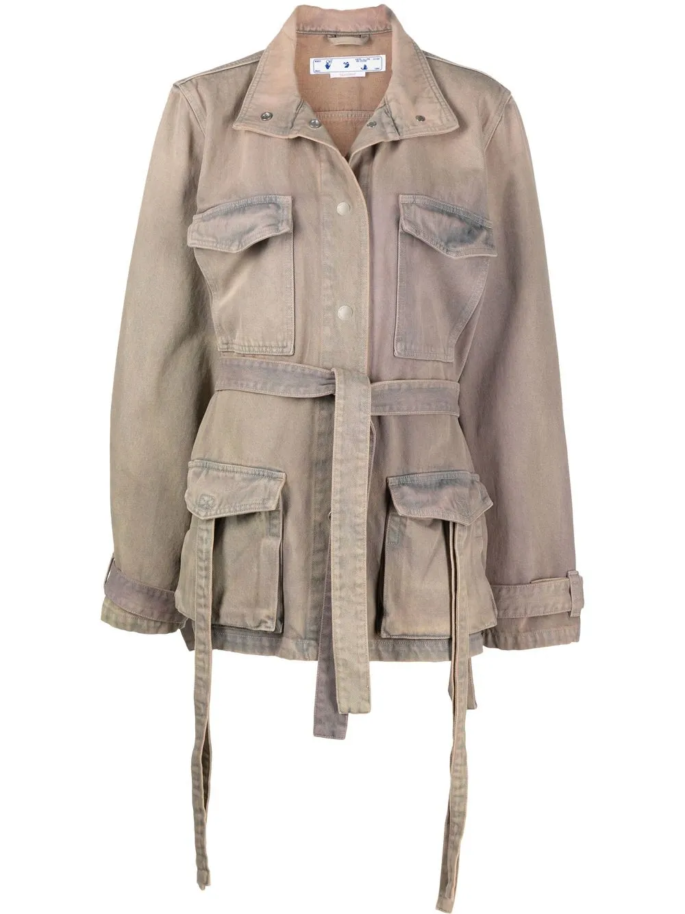Off-white Dyed Denim Field Jacket In Brown