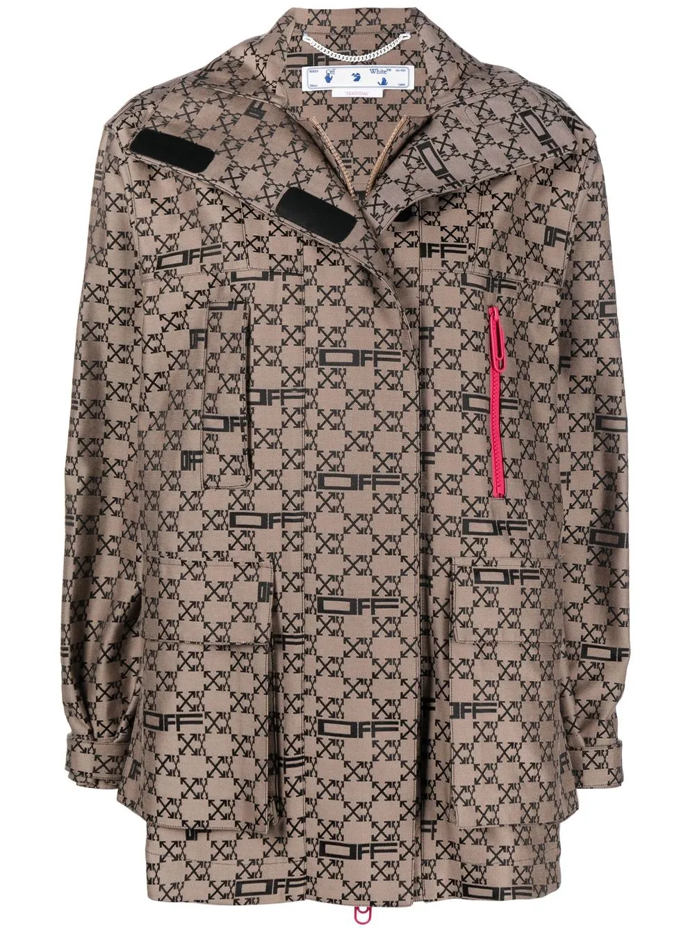 

Off-White chamarra estilo militar con monograma - Marrón