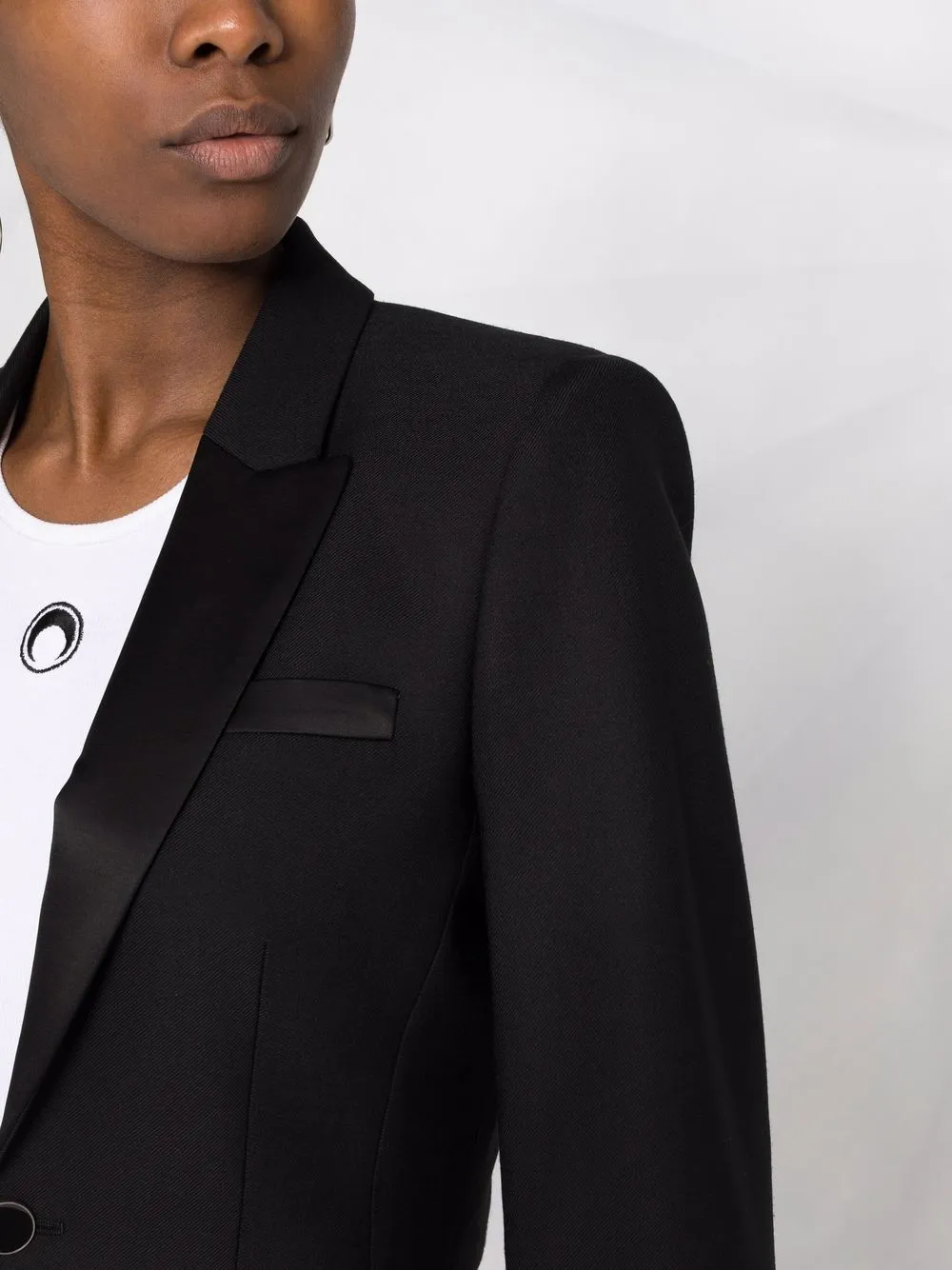  Off White Cropped Blazer   Schwarz 
