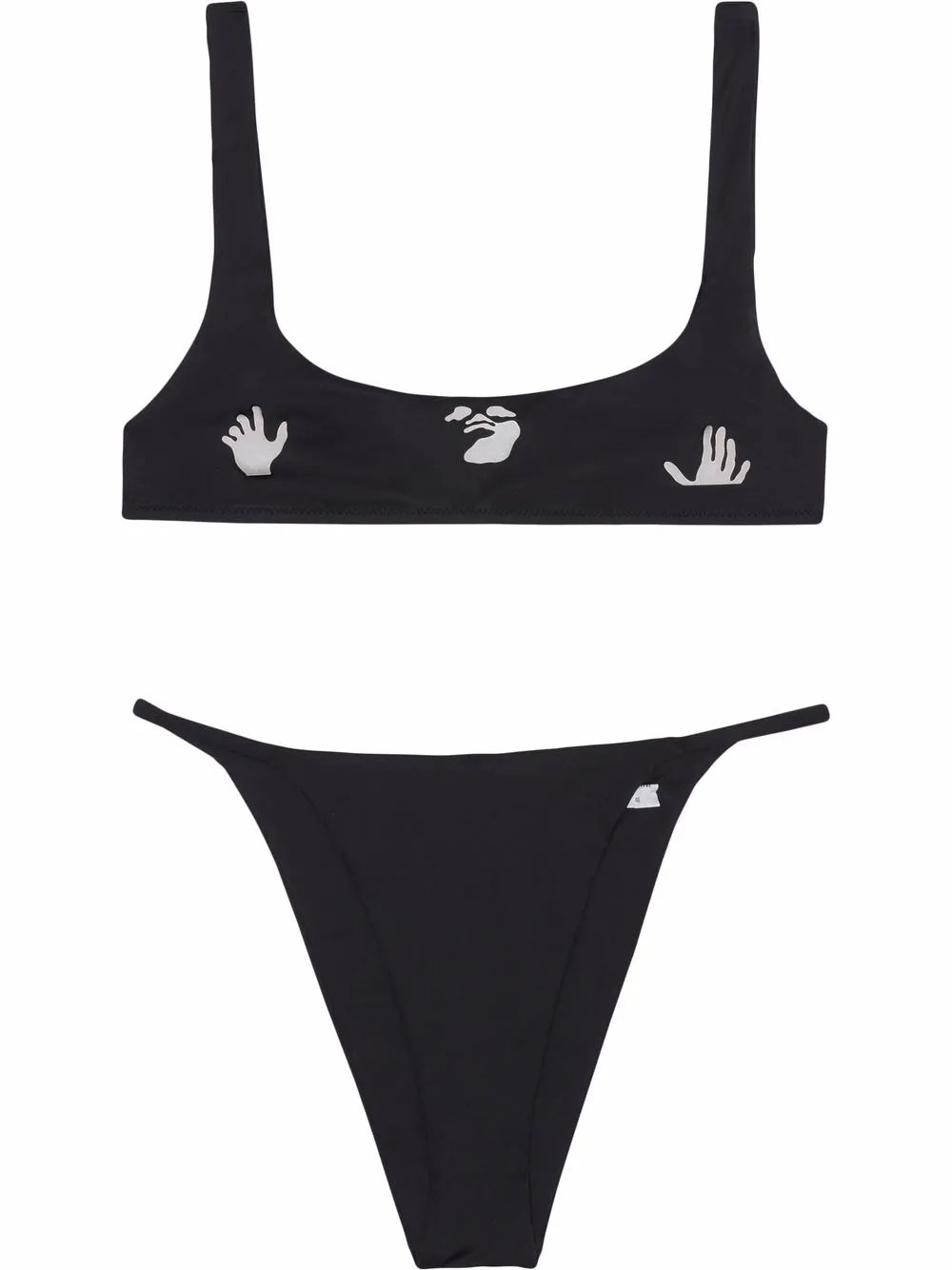 

Off-White bikini con logo estampado - Negro