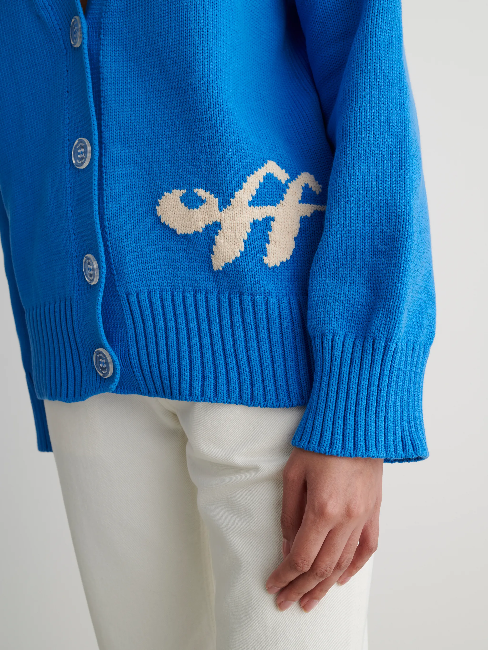 Letterprint Intarsia Cardigan Roasted Walnut