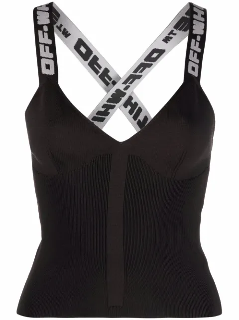 Off-White logo-strap vest top