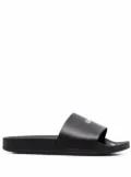 Off-White logo-print pool slides - Black