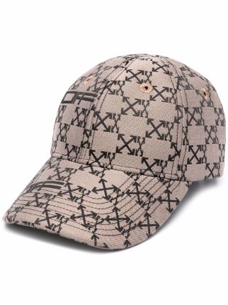New GUCCI white printed baseball cap